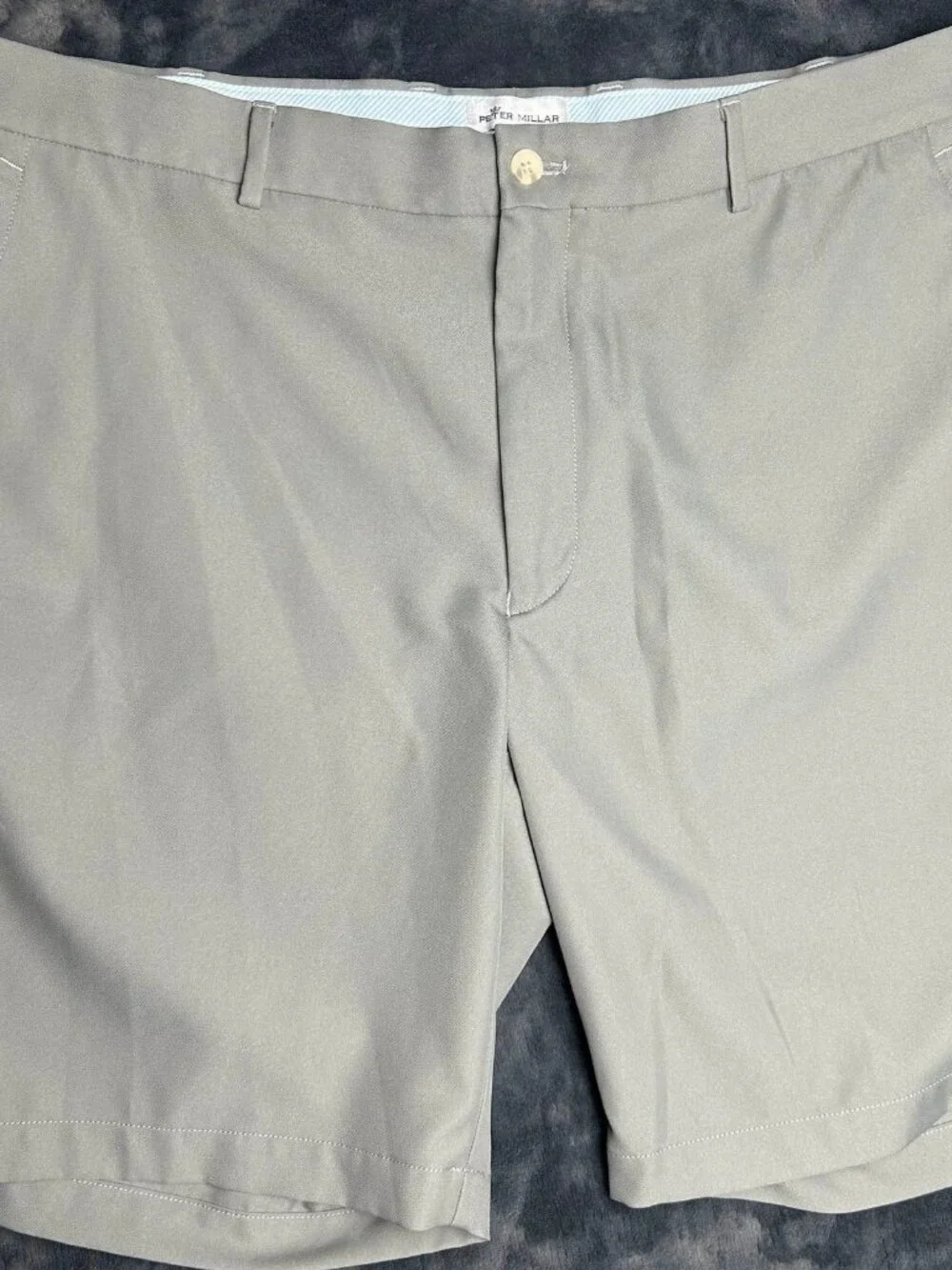 Peter Millar Performance Golf Shorts 38 Light Gray 100% Polyester